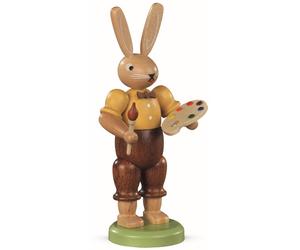 Easter bunny, male, painter, height 11 cm / 4 inch, coloured, ori.. MU 42149 NEW