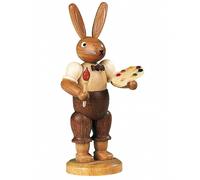 Easter bunny, male, painter, height 11 cm / 4 inch, original Erzg.. MU 42148 NEW
