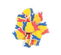 Easter Bunny Marshmallow Shaped Silicone Focal Bead | 12 pk Eeps Big Ears 2.6x2.1” for Freshie Hanger Cardstock Rounds Beadable Makeup Brushes Charms Holiday Christian