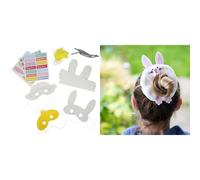 Easter Bunny Masks Craft Kit 12pk & Bunny Scrunchie Bundle