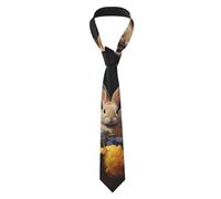 Easter Bunny Men'S Tie, Men'S Slim Printed Tie For Wedding, Groom, Best Man, Mission, Prom, Gift.