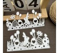 Easter Bunny Metal Die Cuts, Easter Bunny Frame Metal Cutting Dies Cut Stencils Card Paper Craft DIY Template Metal Cutting Dies Album Embossing Paper Dies for Card Making Scrapbooking