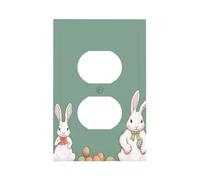 Easter Bunny Modern Single-Gang Switch Wall Plate â€“ Premium Pc Material Decorative Cover with Full-Panel Printed Design, Easy Installation for Residential & Commercial Use