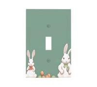 Easter Bunny Modern Single-Gang Switch Wall Plate â€“ Premium Pc Material Decorative Cover with Full-Panel Printed Design, Easy Installation for Residential & Commercial Use
