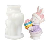 Easter Bunny Mold | 3D Rabbits Soap Casting Figurine Home Decoration | Silicone Easter Egg Candle Mold | for Holiday Holiday Birthday Birthday Weekday Room Desktop School Dormitory Apartment