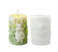 Easter Bunny Mold, Flexible Silicone Rubber Material | 2.28x3.15 Inch Columnar Rabbit, 0.15kg, 3D Cylinder for Making Candles, Soaps, Resin Plaster and Ho Decoration