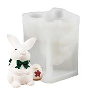 Easter Bunny Mold - Rabbit Egg Candle Making Mold, Festive 3D Animal Design, 6.9x7.5cm Dimensions + Wide Heat Range, Heatproof Silicone Unit, for Soap Resin Plaster & Clay Crafts