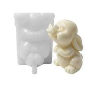 Easter Bunny Mold - Silicone Candle Casting Form, High Temperature Safe Crafting Tool, Nonstick Flexible Structure | Wax Soap Resin Fondant Dessert Holiday Festival Table Display Handmade Artwork