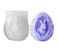 Easter Bunny Mold - Spring Holiday Craft Form, Easy Release Silicone | Bunny Shaped Egg Candle Molds Perfect for Soap Plaster Candle Making Home Decor Seasonal Art Projects Kids Adults Creative DIY