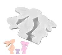 Easter Bunny Molds 2PC, Love Shape Rabbit Resin Casting Mold, Cute 3D Silicone Moulds for Cookie Baking, Bunny Candle Making Souvenir Fondant Mold