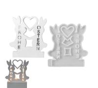 Easter Bunny Molds - Heart Shaped Candle Holder Molds For Easter | Nonstick Plaster Clay Epoxy Silicone Tea Candle Holder For DIY
