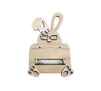 Easter Bunny Money Holder For Cash, Easter Card Holder Basket Tag, Wooden Bunny Money Gift Cash Holder for Holiday Money Tree Table Ornaments