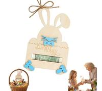 Easter Bunny Money Holder for Cash Gift - Wooden Easter Basket Stuffers Gift Card Holder, Cute Rabbit Bunny Bucks Slot Tag for Kids, Teens, Toddlers, Baby Boy & Girl, Spring Party Decorations