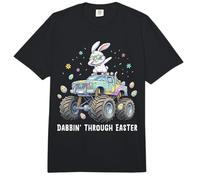 Easter Bunny Monster Truck Dabbing Through Easter Egg Hunt Comfort Colors Adult Heavyweight T-Shirt