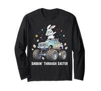 Easter Bunny Monster Truck Dabbing Through Easter Egg Hunt Long Sleeve T-Shirt