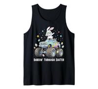 Easter Bunny Monster Truck Dabbing Through Easter Egg Hunt Tank Top