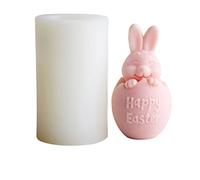 Easter Bunny Mould for Candle Making, 3D Easter Eggshell Rabbit Resin Handmade Soap Silicone Mold, Happy Easter Aromatherapy Candle Mold, Cute Bunny Mold for Easter Party Decorations