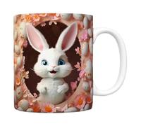 Easter Bunny Mug, 350 ml Easter Coffee Cups Mug, Funny Ceramic Cups for Drinking, Tea Cup with Rabbit or Egg Motif, Easter Gift Cup for Children, Families, Friends