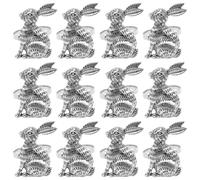 Easter Bunny Napkin Rings, 12Pcs Zinc Alloy Rabbit Napkin Buckles Cute Serviette Ring Holders for Easter Party Weddings Banquet Dinner Table Decoration