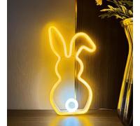 Easter Bunny Night Light, Bunny Neon Lights, Easter Decoration Rabbit with LED Light, Rabbit Lamp for Easter Decoration and Spring Decoration