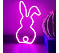 Easter Bunny Night Light, Bunny Neon Lights, Easter Decoration Rabbit with LED Light, Rabbit Lamp for Easter Decoration and Spring Decoration
