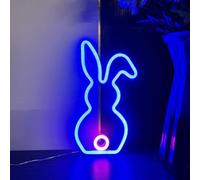 Easter Bunny Night Light, Bunny Neon Lights, Easter Decoration Rabbit with LED Light, Rabbit Lamp for Easter Decoration and Spring Decoration