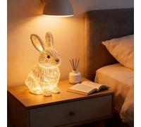 Easter Bunny Night Light Ornament Lamp,Light Up Easter Rabbit Statues,Easter Decoration Desktop Ornament for Indoor Outdoor, Battery Operated Easter Bunny Ornament Animal Statue(2 AA Not Included)