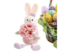 Easter Bunny Ornament - Decorative Hanging Rabbit Doll, 20 cm, Purple Green Polyester Cotton Figure, Cute Table Piece for Spring Celebration, Adorable for Home