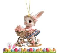 Easter Bunny Ornament, Easter Bunny Decoration, Cute 2D Flat Rabbit Plaques Hanging Backpack, 8cm/3.14" Christmas Party Supplies for Door of the Vise