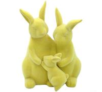Easter Bunny Ornament in Resin with Flocked for Tabletop Shelf Decor and Rustic Themed Home Arrangement (Yellow)