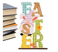 Easter Bunny Ornaments, Easter Wooden Ornaments | Rabbit Wood Easter Decoration with Carrot,Colorful Craft Table Decor Letter Supplies for Spring