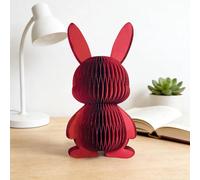 Easter Bunny Paper Honeycomb Decoration,3D Beehive Rabbit Figures for Dessert Table Decor, Easter Party Supplies Foldable Reusable Minimalist Table Topper for Spring Home Garden Decor (1, Bright red)