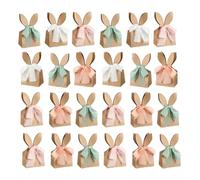 Easter Bunny Party Favor Bags - Boho, Bow, Dried Flowers | Rabbit Ears Treat Bags Bulk - Gift Boxes, Spring, Birthday, Egg Hunt, Garden Gatherings, Home, School, Living Room, Bedroom