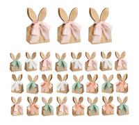 Easter Bunny Party Favor Bags,Boho, Bow, Dried Flowers | Rustic Rabbit Ears Treat Bags Bulk,Dried Flowers Easter Spring Garden Gatherings Egg Hunt Home School Living Room Bedroom
