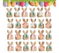 Easter Bunny Party Favor Bags | Goodie Pouches - Paper Rabbit Ears Treat Boxes,Bow Easter Birthday Spring Garden Gatherings Egg Hunt Home School Living Room