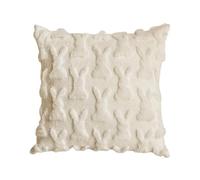 Easter Bunny Pillow Cover, White Knit Rabbit Silhouette Decorative Throw Pillowcase with Pink Ears, Spring Home Accent for Couch Bedroom, Easter Decoration