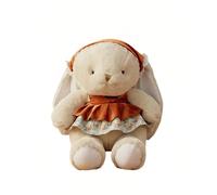 Easter Bunny Plush Toy - Cute Soft Stuffed Rabbit with Floral Outfit - Cuddly Companion for Babies, Toddlers, Kids, Adults - Easter Gift & Bedtime Snuggle Toy (Red, 30CM)