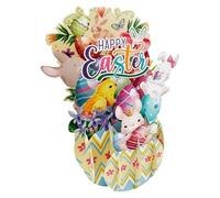 Easter Bunny Popup Card - Greeting Cards with Happy Eggs and Envelopes, Popup Note Card with Chicks and Flowers | Christian Pop Up Card, Greeting Card with Easter Eggs and Envelope for Kids, E