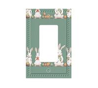 Easter Bunny Premium One-Gang Decorative Switch Plate Cover with Textured Fabric-Grain Finish & Accent Dot Design â€“ Durable Pc Material Wall Plate for Residential and Commercial Use