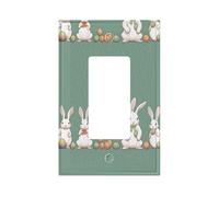 Easter Bunny Premium Single-Gang Roman Frame Switch Plate â€“ Realistic Leather-Texture Finish, Durable Pc Material Wall Cover for Residential & Commercial Use (Includes Decorative Screws)