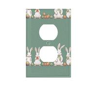 Easter Bunny Premium Single-Gang Roman Frame Switch Plate â€“ Realistic Leather-Texture Finish, Durable Pc Material Wall Cover for Residential & Commercial Use (Includes Decorative Screws)