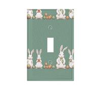 Easter Bunny Premium Single-Gang Roman Frame Switch Plate â€“ Realistic Leather-Texture Finish, Durable Pc Material Wall Cover for Residential & Commercial Use (Includes Decorative Screws)