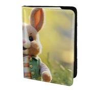 Easter Bunny Print 5.5 Inch Passport For Men And Women Lightweight Stylish Travel Document Wallet, Black, One Size