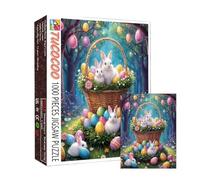 Easter Bunny Puzzle 1000 Pieces - Silvilago Artistic Mosaic, High Definition Animal Assembly, Seasonal Hare Search, Great Set Of Flora And Fauna, Assembly Of A