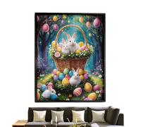 Easter Bunny Puzzles - 27.5x19.7 Inch Vibrant Jigsaw - Easter Puzzles Bunny | for Beginner Home Decor Farmhouse Wall Art