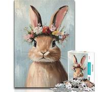 Easter Bunny Puzzles for Teenagers 1000 Pieces,Challenging To Complete But Fun And Humorous with Matching Poster And Trivia Sheet 50x75cm
