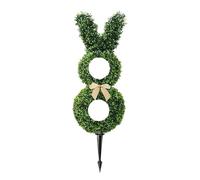 Easter Bunny Rabbit Shaped Topiary Trees, Rabbit Topiary Tree Pot, Easter Boxwood Plants, Outdoor Topiary Bunny Decor for Beautifying Your Porch, Garden, or Indoor Space (Double ball)