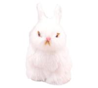 Easter Bunny,Realistic Plush Rabbit Miniatures,Mini Stuffed Animals Bunny,For Dollhouses, Desktop Displays,Collectors, Animal Lovers, Or As an Easter Gift.(White)