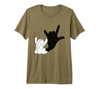 Easter Bunny Reflection I Love You Hand Sign Language ASL Premium T-Shirt