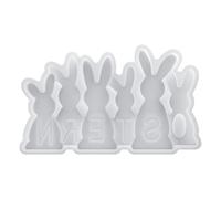 Easter Bunny Resin Casting Mould - 6-Way Moulds Heat Resistant Easter Bunny Resin Mould for Party Decoration Table Decoration Themes Events Workshops Enthusiasts